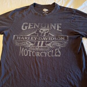 Harley-Davidson Black Short Sleeve Tee ‘Genuine Motorcycles' Graphic , L , $21